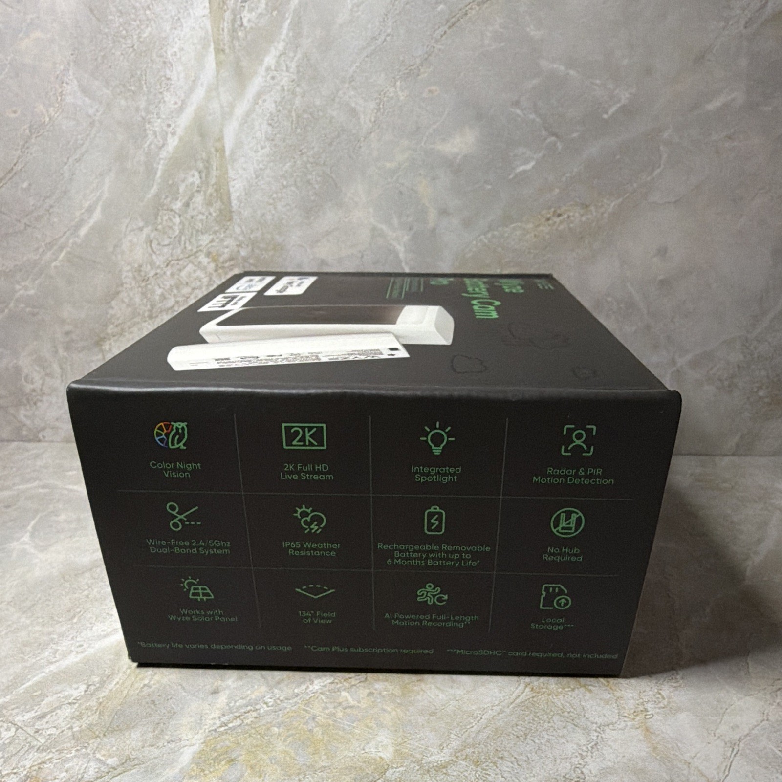 Wyze Battery Cam Pro 2K Color Night Vision Wireless Wi-Fi Spotlight IP65 White