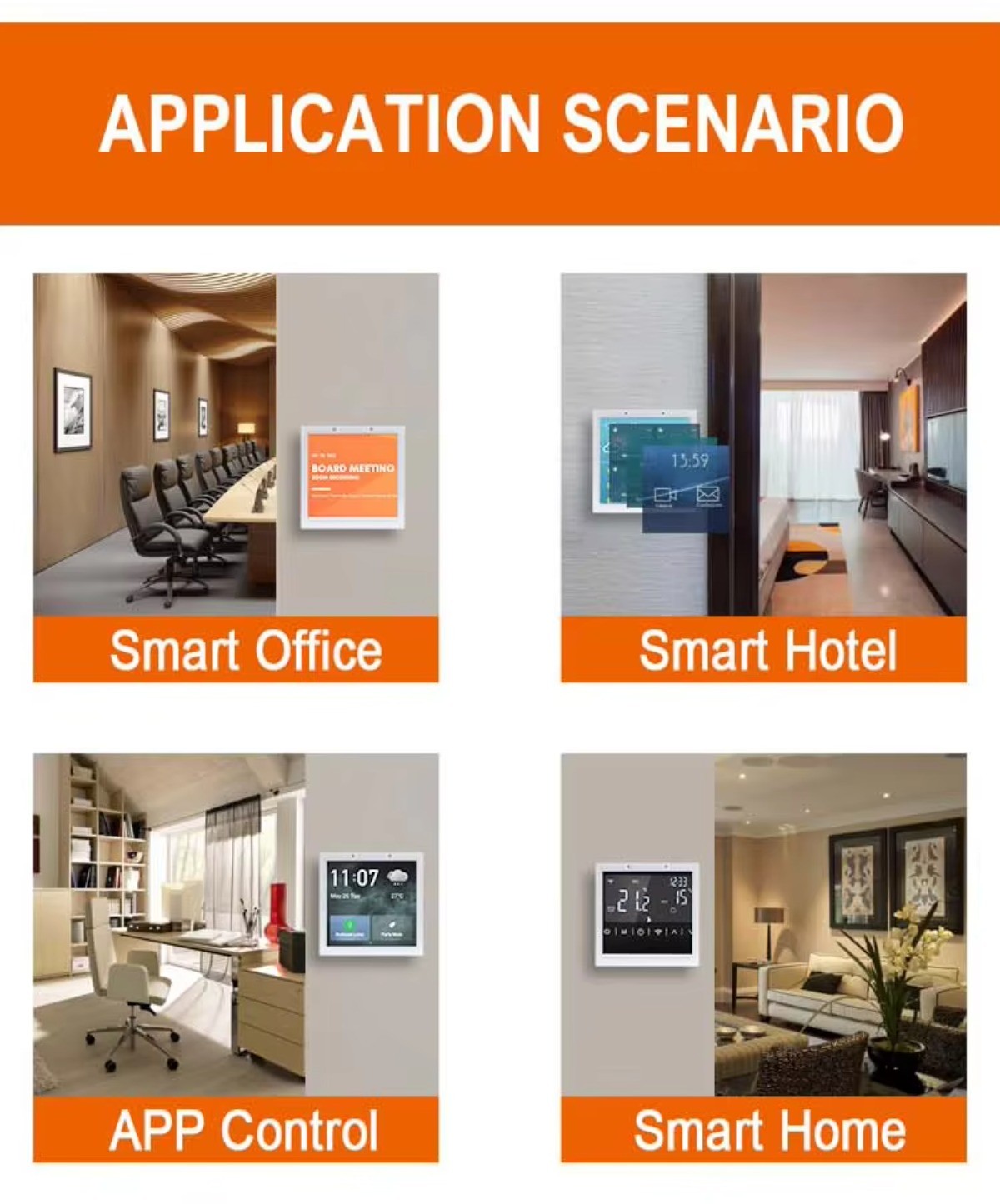 Smart Home Central Control 4Inch Android 12v Touch Switch Panel with Speaker