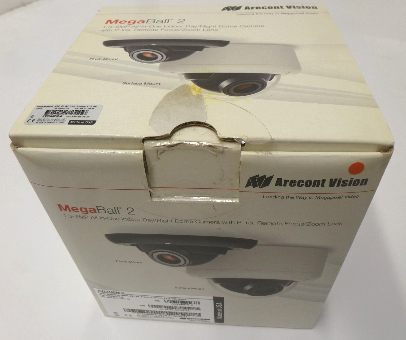 Arecont Vision AV2246PM-D-LG 1080p MegBall WDR RZ RF P-Iris 3-10mm F1.3 Camera