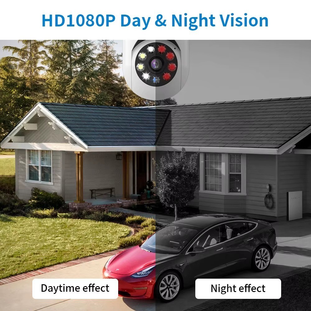 360° 1080P IP E27 Light Bulb Camera Wi-Fi IR Night Smart Home Wireless Security