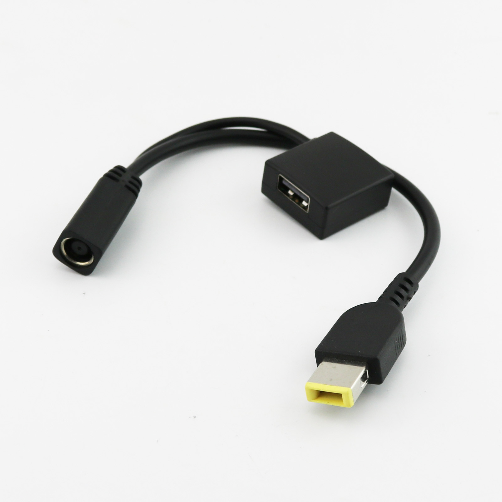 1x 2 in 1 7.9×5.5mm Round Jack to Square Plug Pigtail and USB Charger Cable