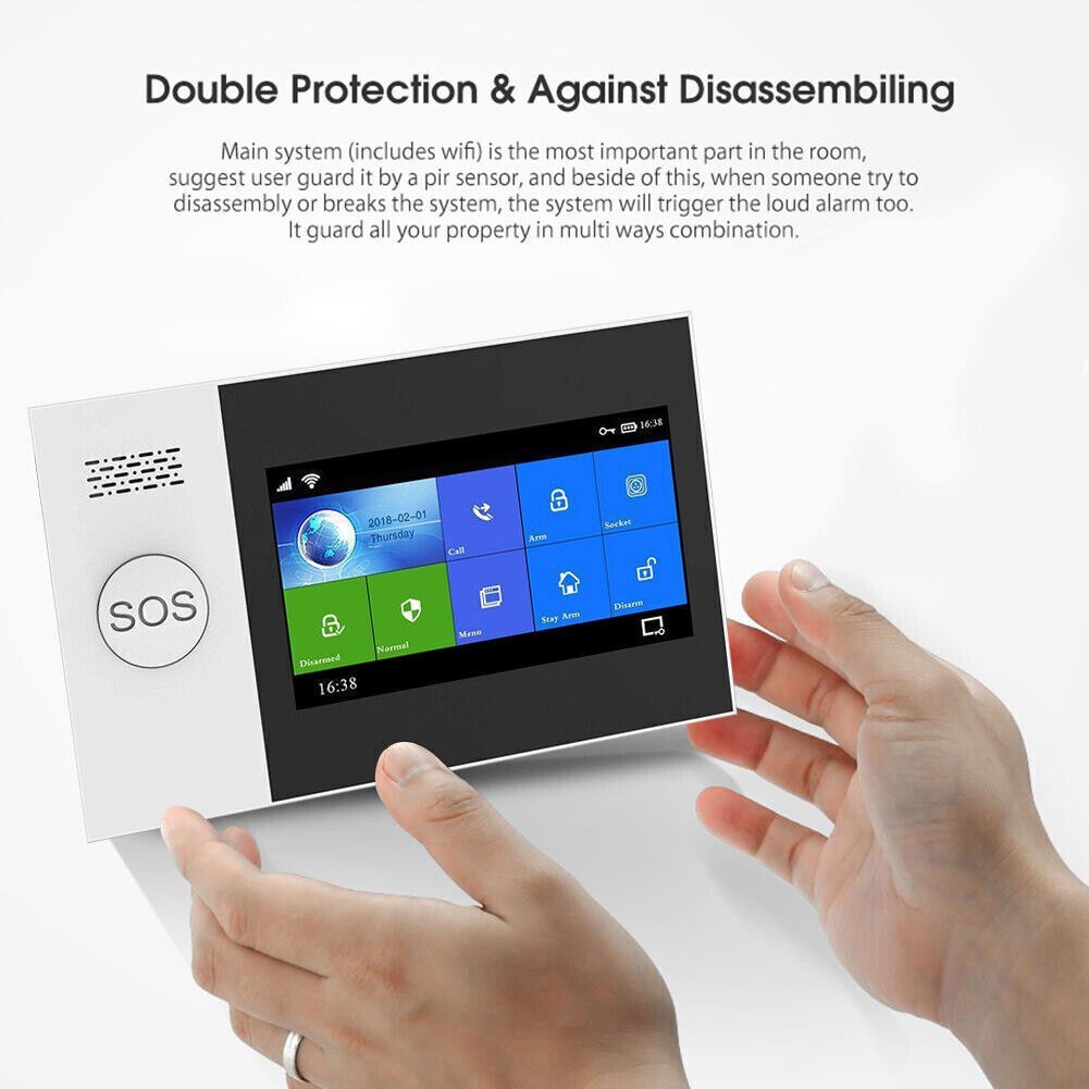 TUYA WiFi+4G Kits Home Burglar Security Alarm System w/Touch Keypad PIR DOOR