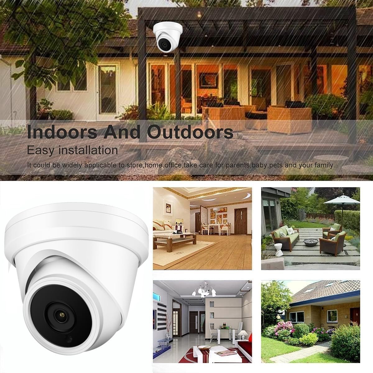 5MP Turret TVI AHD CCTV 4IN1 Camera 65ft IR Night Vision Metal Housing 2.8mm