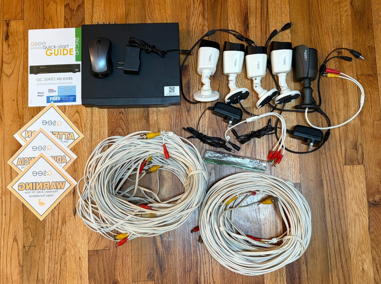 Q-See 8-Channel HD DVR QC958 Security System w/ 5 cameras & cables