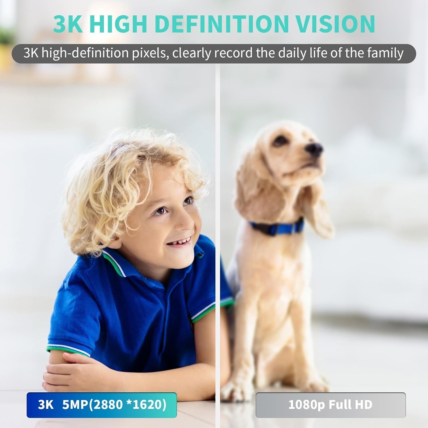5G Pet Camera Indoor with Phone App, 3K Cat Dog Cameras with Speaker, Pan-Tilt W