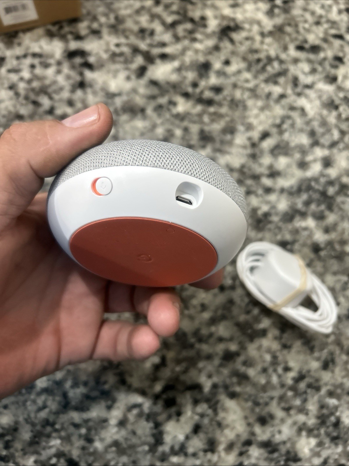Google Home Mini Smart Speaker Gray Orange Wi-Fi Google Assistant