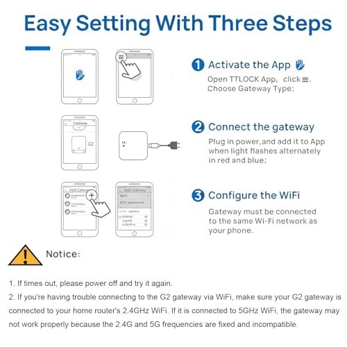 WiFi Gateway Hub White For Smart Door Lock TTLock App 2.4GHz Remote Access