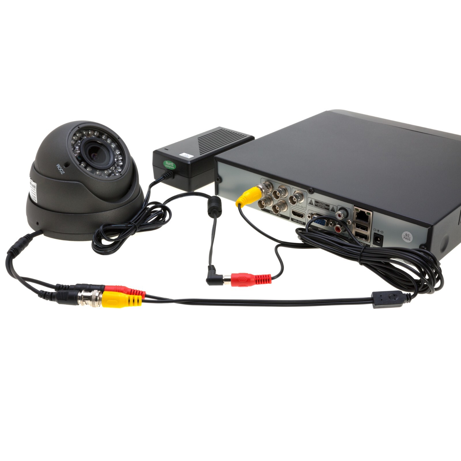 2 x 10FT Video Power Cable BNC DC Security Camera Extension Cord for CCTV
