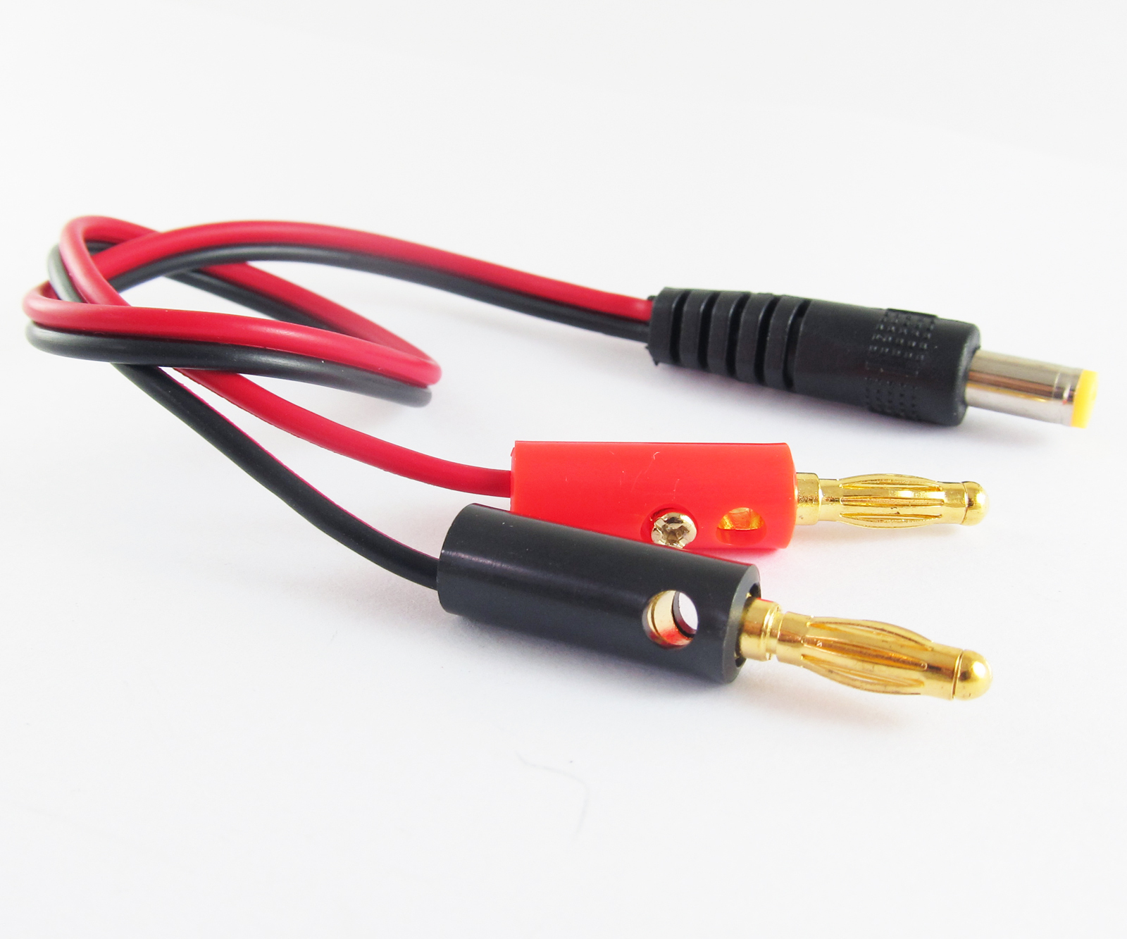 10sets Gold Plated 4mm Banana Plug to 2.1×5.5mm DC Male DC Power Cable 30cm/1Ft