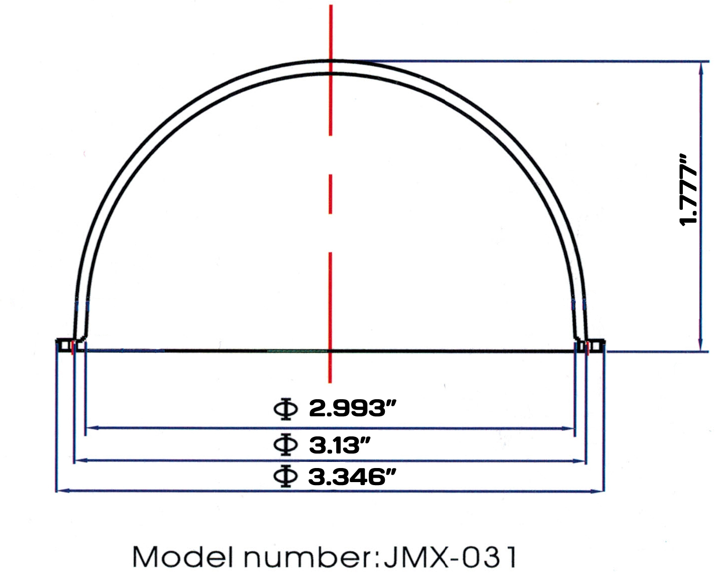 JMX 3.1 Inch Acrylic Indoor / Outdoor CCTV Replacement Clear Camera Dome Housing