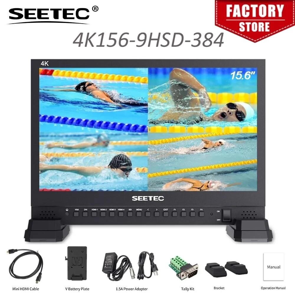 SEETEC 4K156-9HSD 15.6″ IPS UHD 4K Broadcast Monitor With 4xHDMI Input 3840×2160