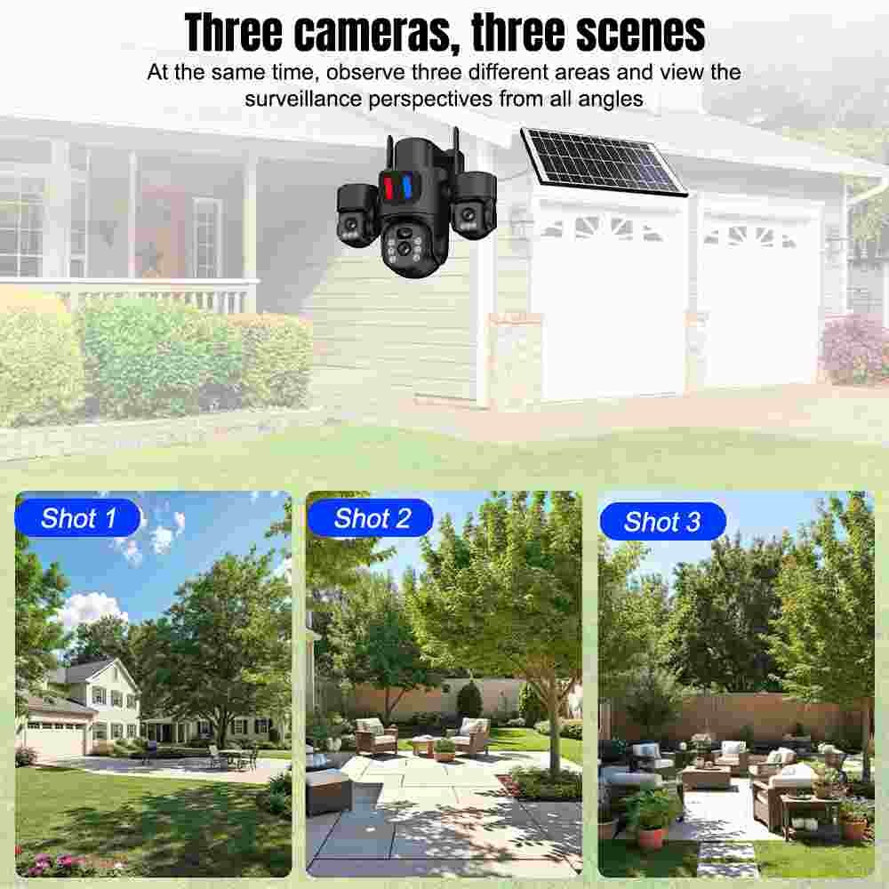 Solar Battery Powered Wireless WiFi Home Security Camera Outdoor Pan/Tilt CCTV
