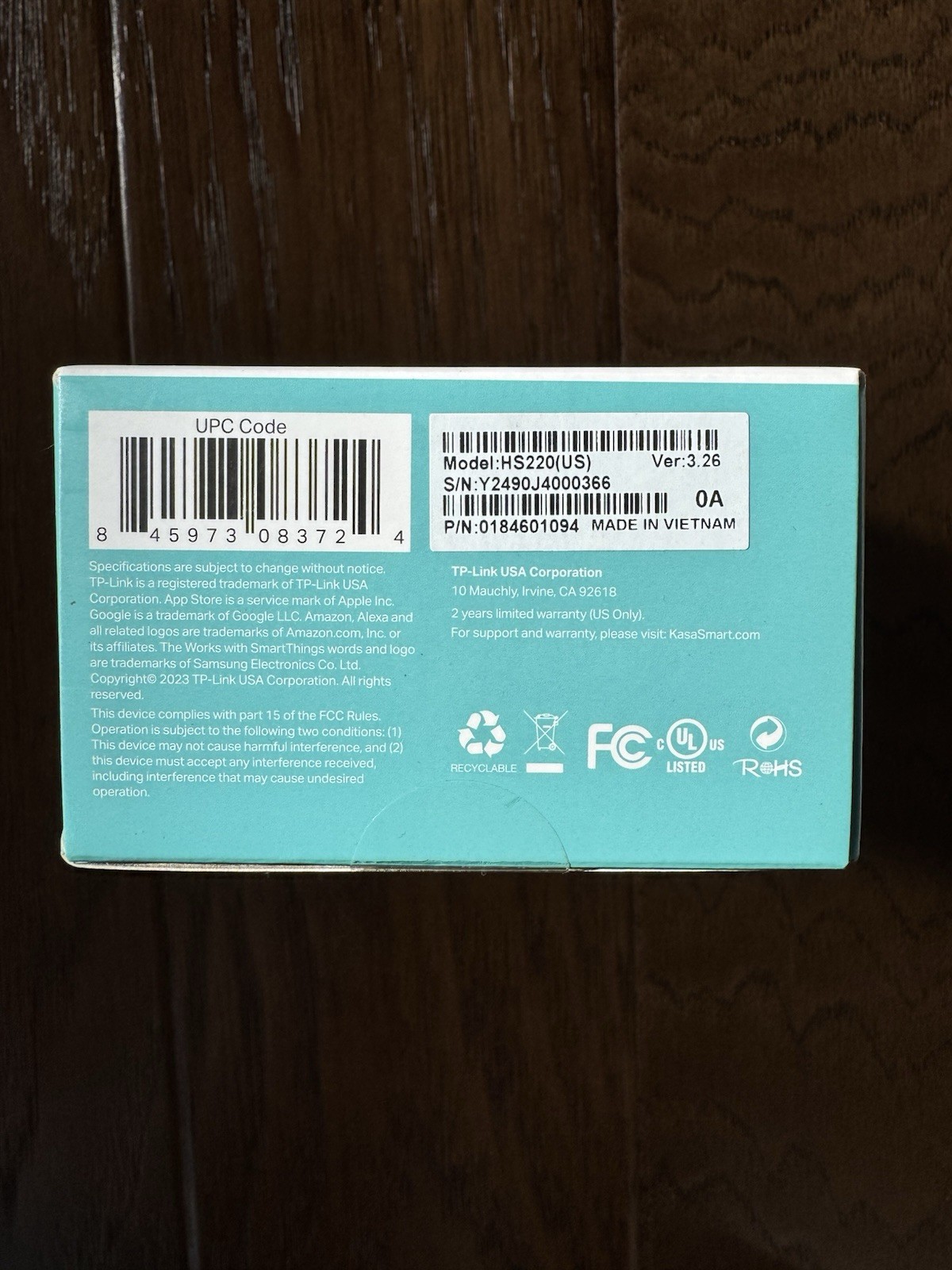 Kasa HS220 Smart WiFi Dimmer Switch TP-Link Alexa Google New Open Box
