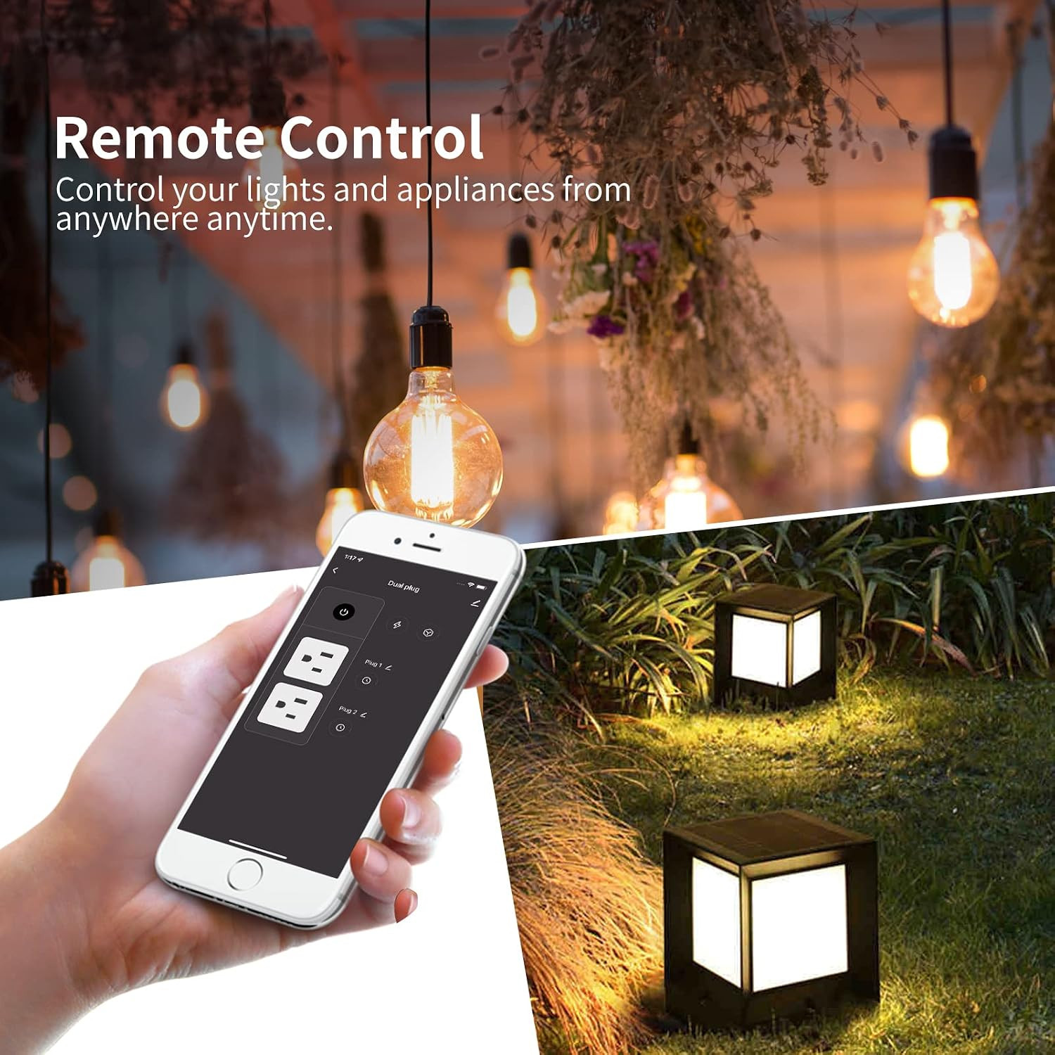 15A Outdoor Smart Plug, Heavy Duty Smart Home Wi-Fi Outlet Timer, Outlet with 2