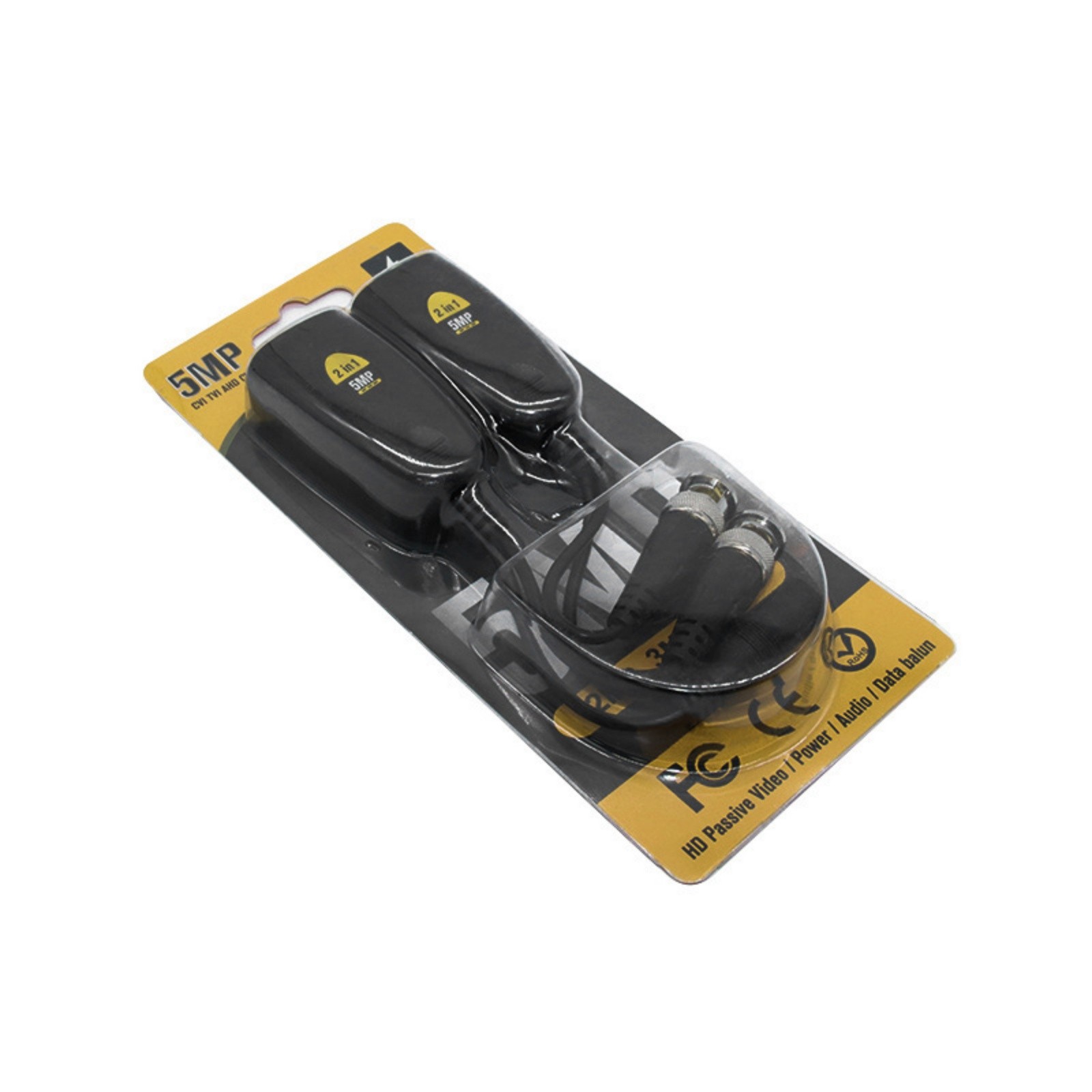 1 Pair Thunder-Proof Level 3 BNC To POE Adapter Balun Connector For Surveillance