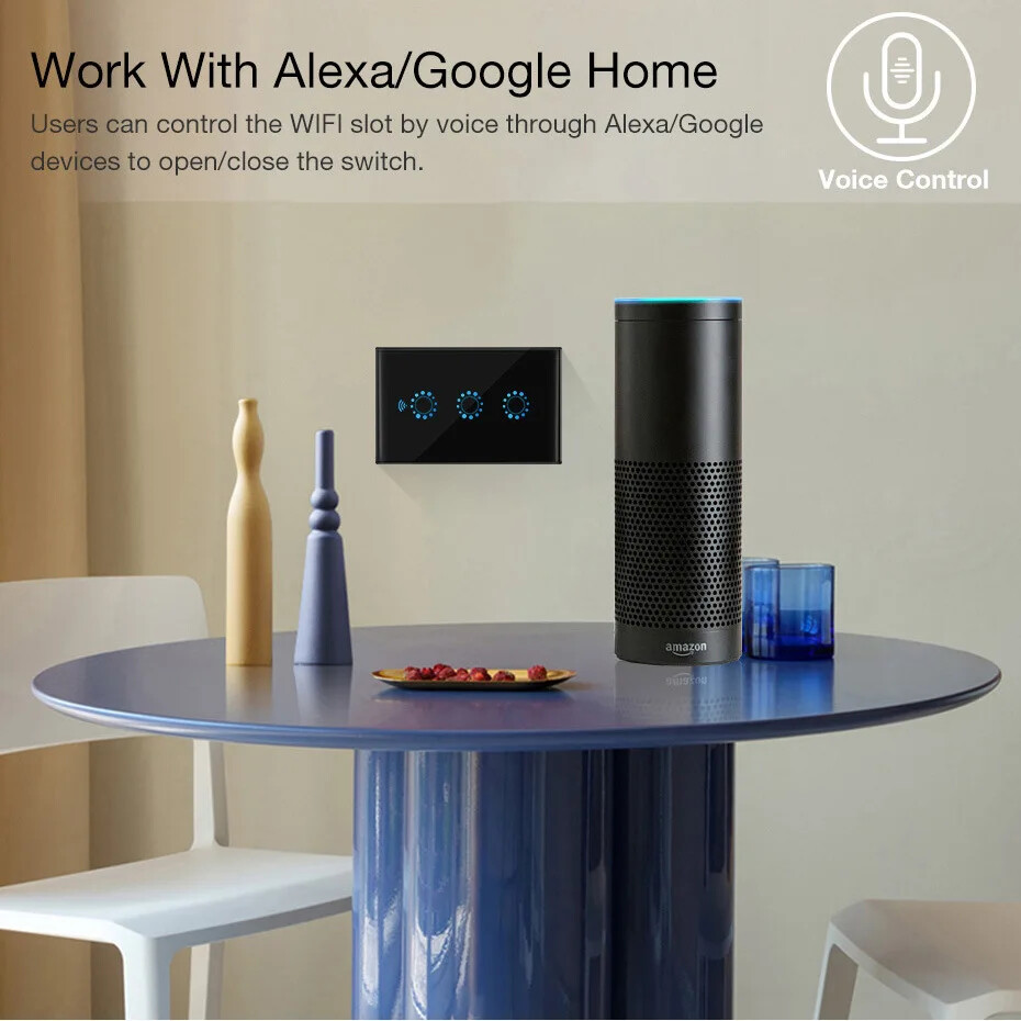 WIFI Smart Light Wall Switch Tuya/Ewelink Touch APP Control By Alexa Googl Home