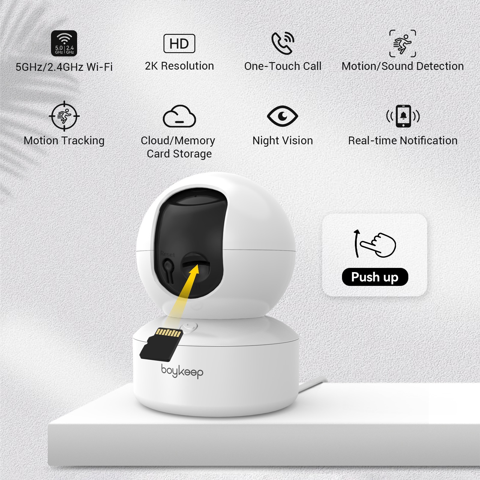 Wireless 5G WiFi Security Camera 2K Smart Indoor Night Vision Wired Cam 2PCS