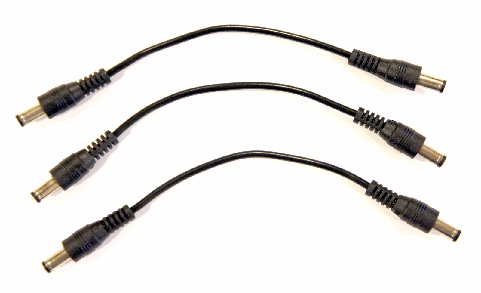 (3) DC 12VDC 12V 9V Power Adapter Male to Male 6″ patch cable 2.1 mm x 5.5 mm