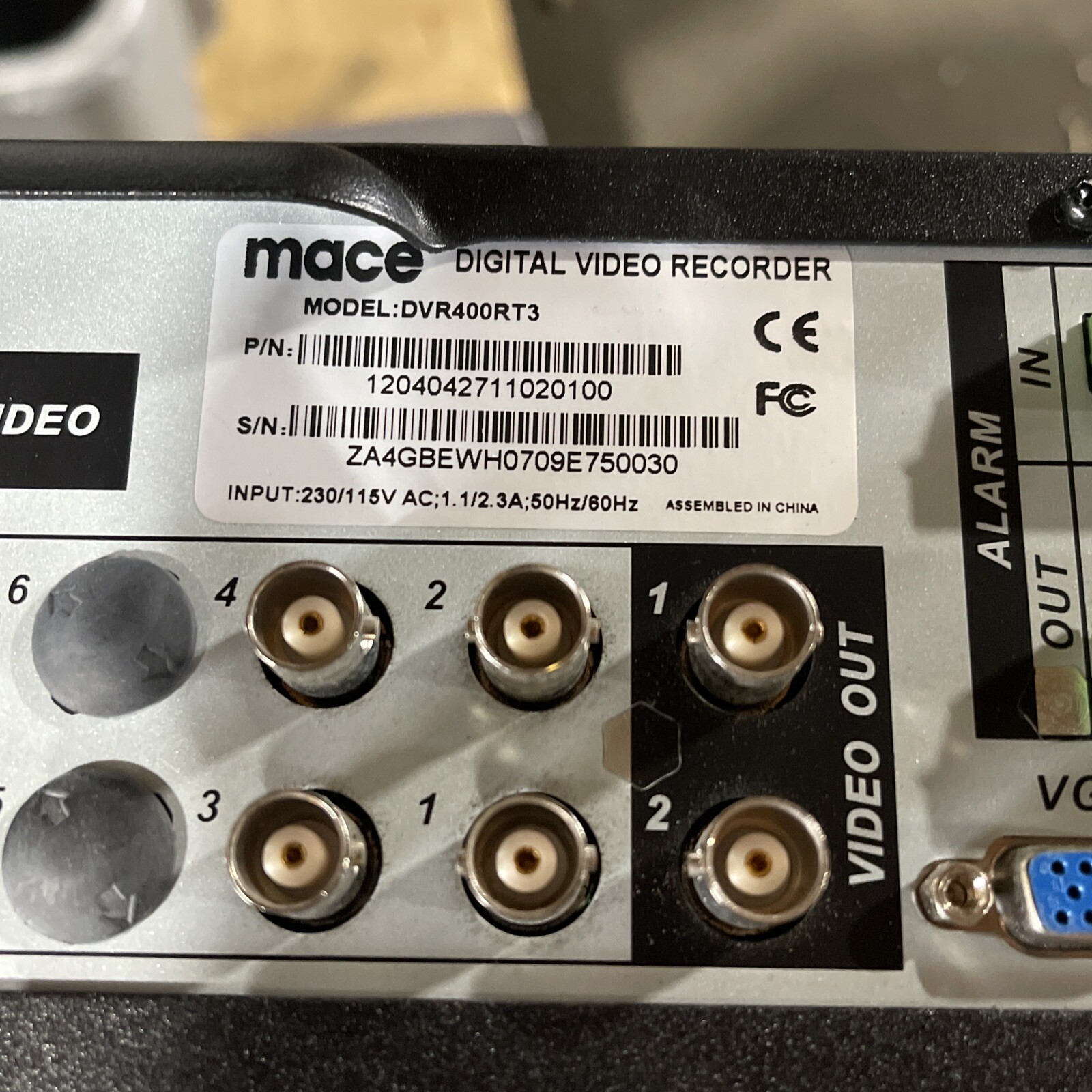 Mace Digital Video Recorder DVR800RT3 No Remote Free Ship