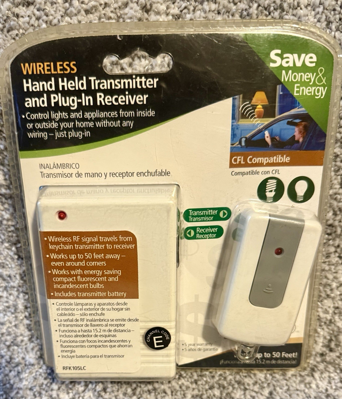 AmerTac RFK105LC Wireless Plug-In Receiver & Handheld Keychain Transmitter – NEW